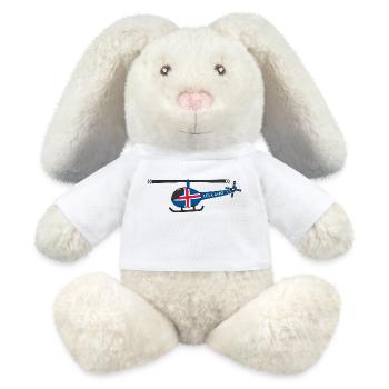 Hubschrauber Iceland Flagge Kinder - MiniFeet® RecycelHase® Creme - Weiß - Vorne