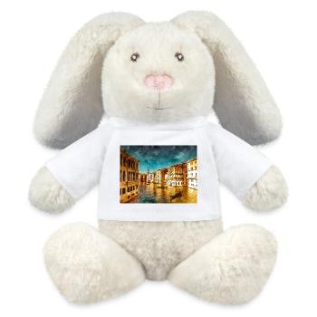 Grand Canal at the Rialto Bridge - MiniFeet® RecycelHase® Bunny Cream - white - Front