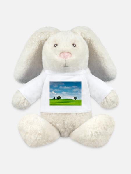 Paysage apaisant - Lapin en peluche recyclé MiniFeet® Crème - blanc