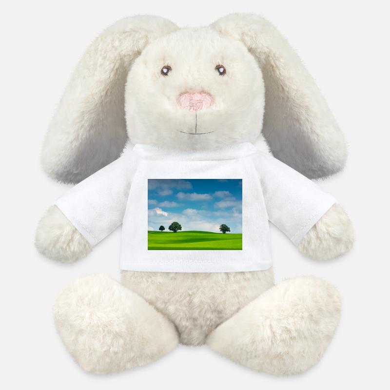 Paysage apaisant - Lapin en peluche recyclé MiniFeet® Crème - blanc