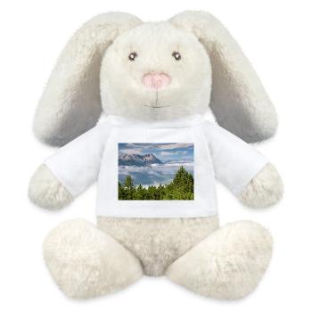 Vue de l’Alpspitze et de la Zugspitze - Lapin en peluche recyclé MiniFeet® Crème - blanc - Devant