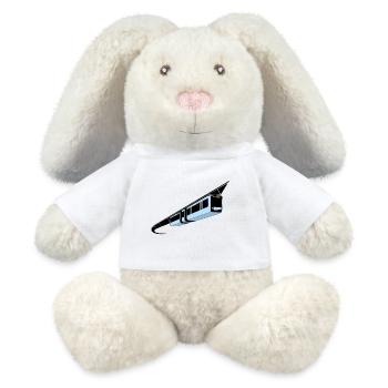 Chemin de fer suspendu de Wuppertal coloré - Lapin en peluche recyclé MiniFeet® Crème - blanc - Devant