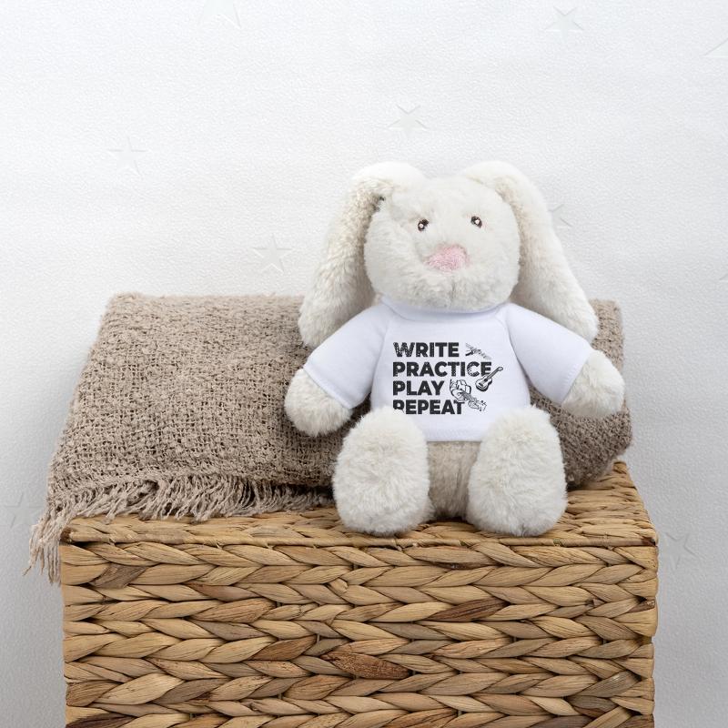Writing, practicing, playing, repeating MiniFeet® RecycelHase® Bunny Cream