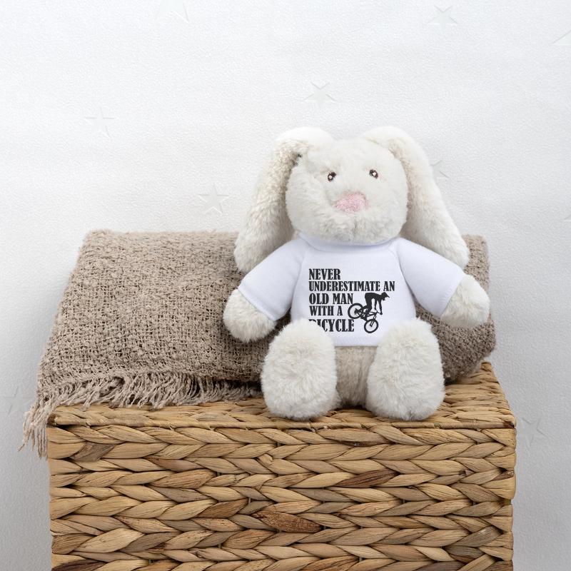 Drôle de dicton de bicyclette Lapin en peluche recyclé MiniFeet® Crème