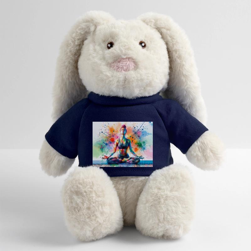 Exercice de yoga Lapin en peluche recyclé MiniFeet® Crème