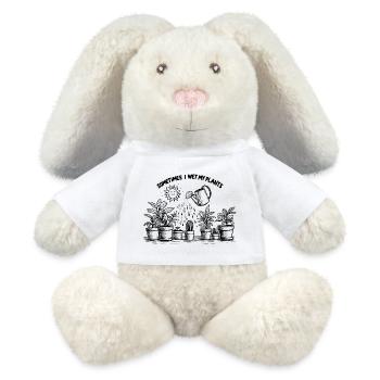 Sometimes I Wet My Plants - MiniFeet® RecycelHase® Bunny Cream - white - Front
