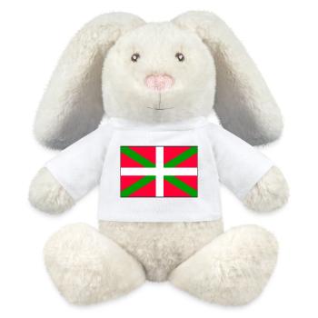 Drapeau basque - Lapin en peluche recyclé MiniFeet® Crème - blanc - Devant