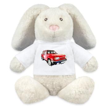 Voiture de collection de la RDA - Lapin en peluche recyclé MiniFeet® Crème - blanc - Devant