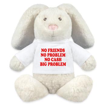 no friends no problem no cash big problem - MiniFeet® RecycelHase® Bunny Cream - white - Front