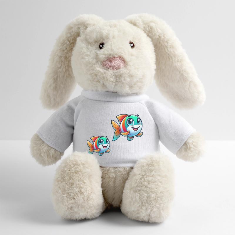 Bande dessinée de poisson Lapin en peluche recyclé MiniFeet® Crème