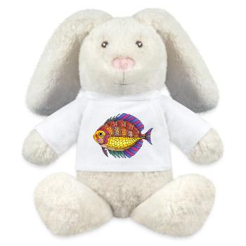Fisch - MiniFeet® RecycelHase® Creme - Weiß - Vorne