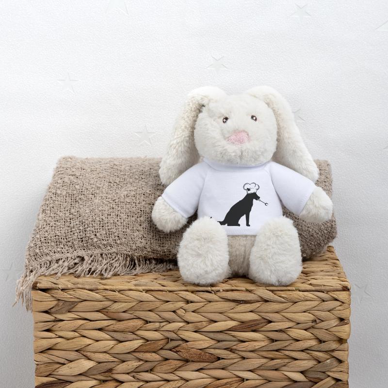Chien Grill Master Grilling Chef Chapeau, Chef Hunger Lapin en peluche recyclé MiniFeet® Crème