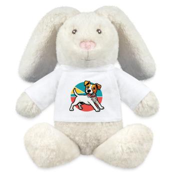 Jack Russel Terrier - MiniFeet® RecycelHase® Creme - Weiß - Vorne