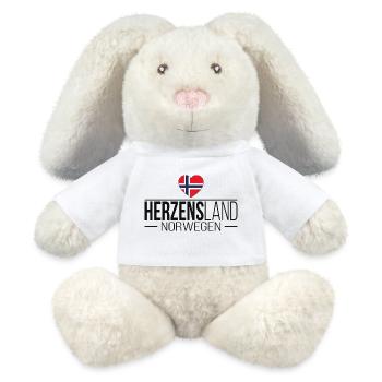 Herzensland Norwegen Skandinavien Urlaub Reise - MiniFeet® RecycelHase® Creme - Weiß - Vorne