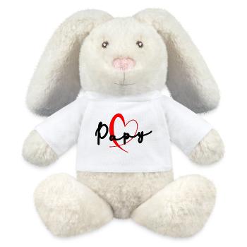 OPA. VATERTAG. ALLES Gute zum Tag des Großvaters. ICH LIEBE DICH. - MiniFeet® RecycelHase® Creme - Weiß - Vorne