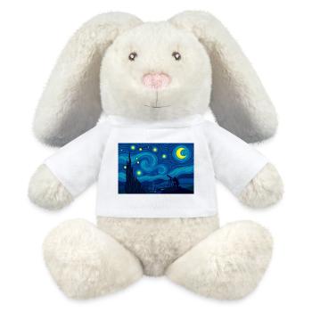 Die Nacht (unter die Lupe genommen) - MiniFeet® RecycelHase® Creme - Weiß - Vorne