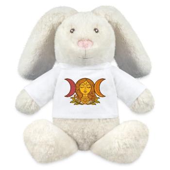 Himmlische Mondphasen mit Blumenmotiv - MiniFeet® RecycelHase® Creme - Weiß - Vorne