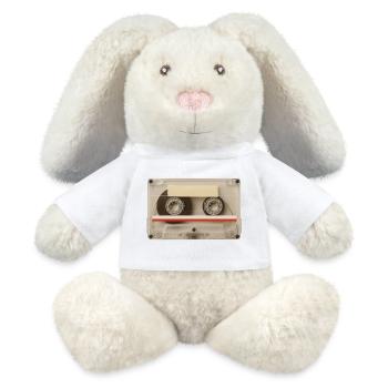 Cassette Transparente – Mixtape Rétro - Lapin en peluche recyclé MiniFeet® Crème - blanc - Devant