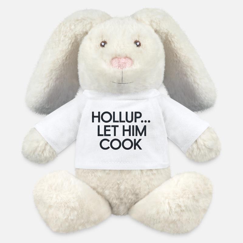 Conception de mème d’appel de cuisine humoristique - Lapin en peluche recyclé MiniFeet® Crème - blanc