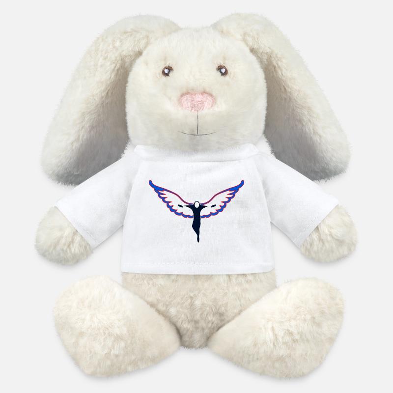 Silhouette de héros de l’aile - Lapin en peluche recyclé MiniFeet® Crème - blanc