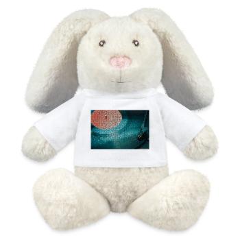 Néon Mosaïque Platine Nuit Couleurs - Lapin en peluche recyclé MiniFeet® Crème - blanc - Devant