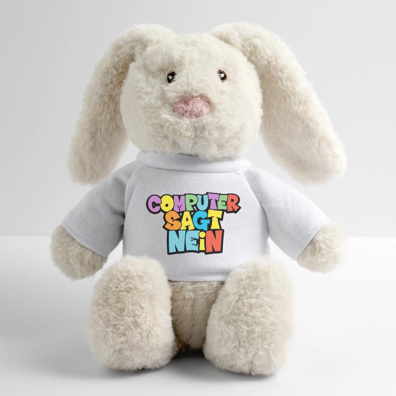 Colorful Computer Says No Graphic MiniFeet® RecycelHase® Bunny Cream