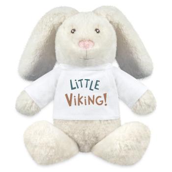 Petit Viking Joyeux - Lapin en peluche recyclé MiniFeet® Crème - blanc - Devant