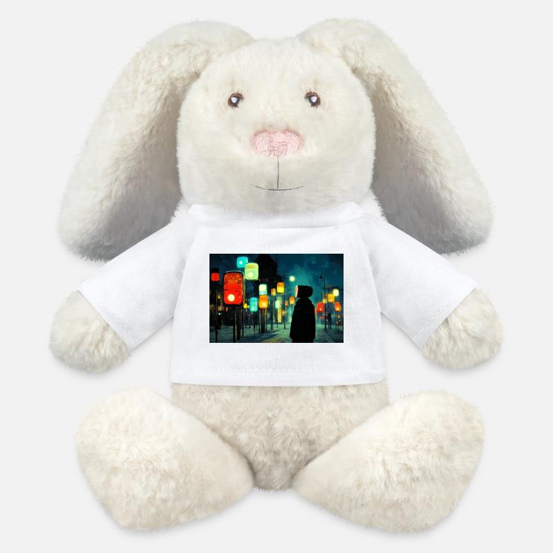 Night lamp path in neon light Ampelmännchen - MiniFeet® RecycelHase® Bunny Cream - white