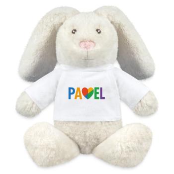 Padel Herzbunt Logo - MiniFeet® RecycelHase® Creme - Weiß - Vorne
