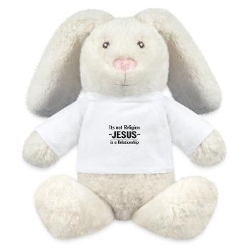 Jesus is relationship - MiniFeet® RecycelHase® Bunny Cream - white - Front