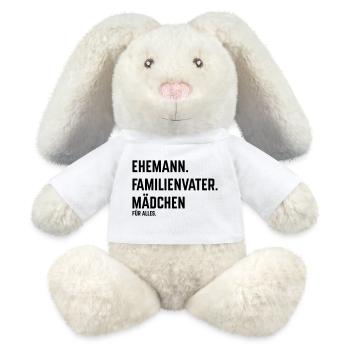 Ehemann Familienvater Mädchen Für Alles (Black) - MiniFeet® RecycelHase® Creme - Weiß - Vorne