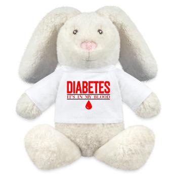 Diabetes Bloodline Bold Typography - MiniFeet® RecycelHase® Bunny Cream - white - Front