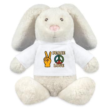 Peace and Love Icon Peace Tee - MiniFeet® RecycelHase® Bunny Cream - white - Front
