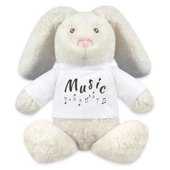 Music Sayings, Sheet Music - MiniFeet® RecycelHase® Bunny Cream - white - Front