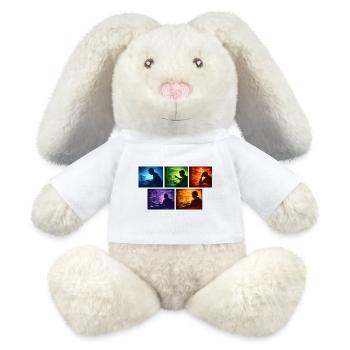 Neon Coding: Screen Worlds - MiniFeet® RecycelHase® Bunny Cream - white - Front