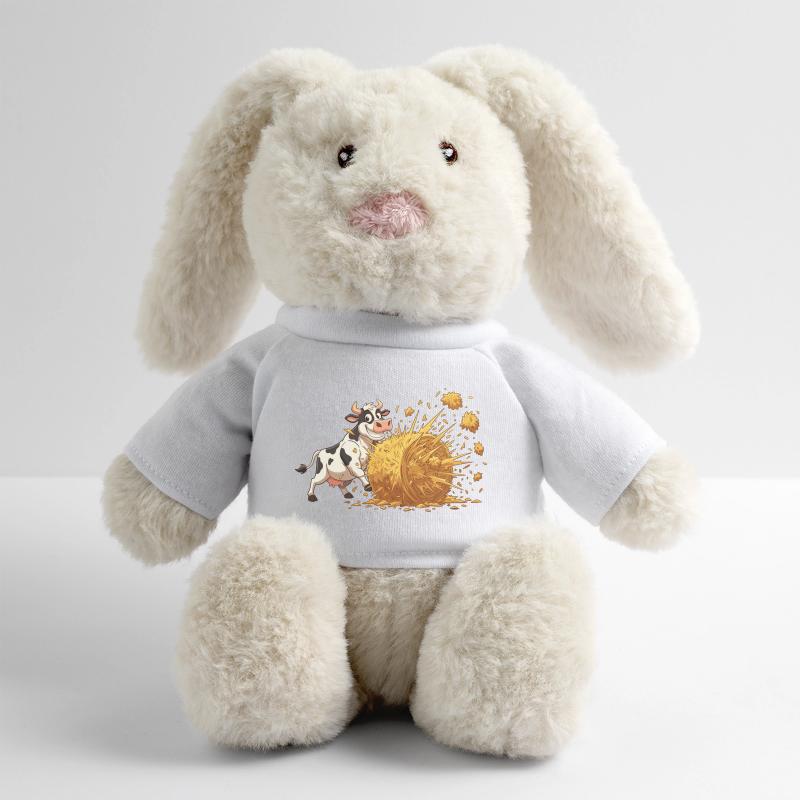 Explosion de vache et de foin Lapin en peluche recyclé MiniFeet® Crème