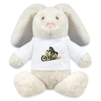 Schwalbe - Oldschool Biker IFA DDR - MiniFeet® RecycelHase® Bunny Cream - white - Front