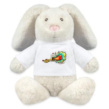 Colorful Trumpet Color Explosion - MiniFeet® RecycelHase® Bunny Cream - white - Front