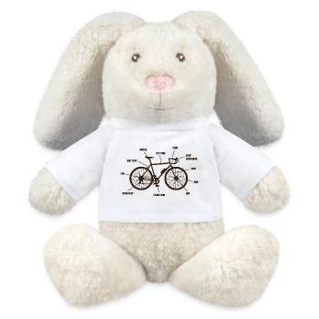 Road Bike Blueprint Road Bike Road Cyclist Design - MiniFeet® RecycelHase® Bunny Cream - white - Front