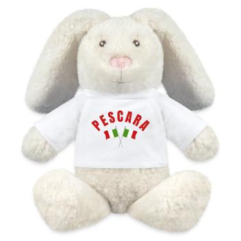 Pescara a franchi les drapeaux italiens - Lapin en peluche recyclé MiniFeet® Crème - blanc - Devant