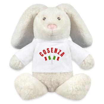 Cosenza a franchi les drapeaux italiens - Lapin en peluche recyclé MiniFeet® Crème - blanc - Devant