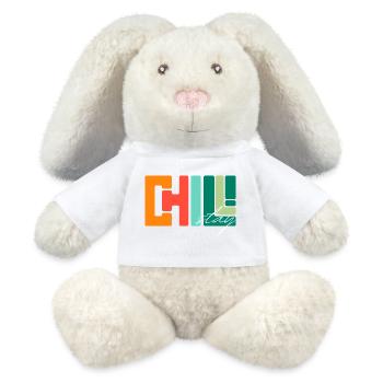 Chill Stay: Palette rétro géométrique - Lapin en peluche recyclé MiniFeet® Crème - blanc - Devant