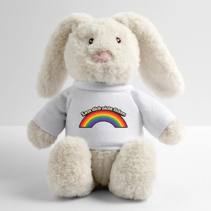 Ne te fais pas baiser x Rainbow Lapin en peluche recyclé MiniFeet® Crème