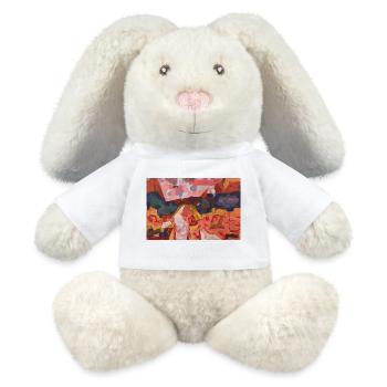 Abstract Color Fire - MiniFeet® RecycelHase® Bunny Cream - white - Front