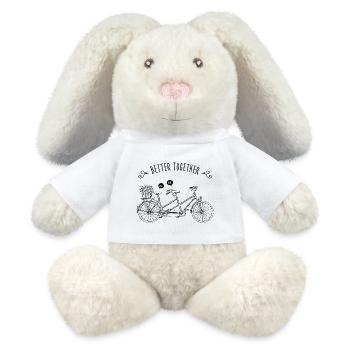 Better Together / Tandem / Me & amp; You - MiniFeet® RecycelHase® Bunny Cream - white - Front