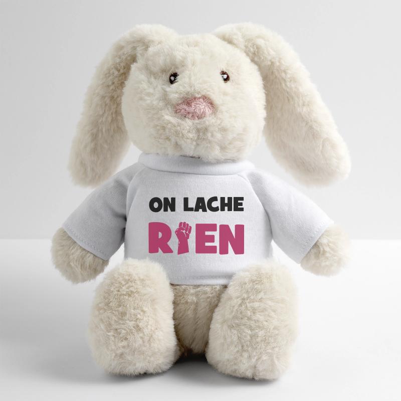 On lâche rien ! Lapin en peluche recyclé MiniFeet® Crème