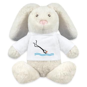 springen / schwimmen - MiniFeet® RecycelHase® Creme - Weiß - Vorne