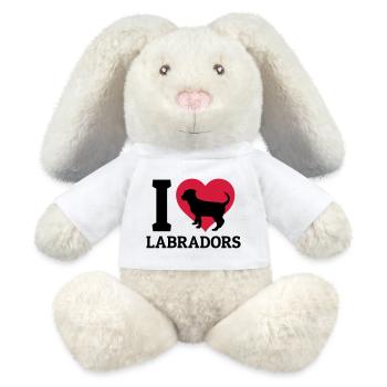 I love Labradors - MiniFeet® RecycelHase® Creme - Weiß - Vorne