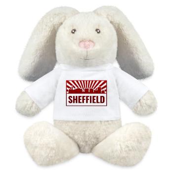 Sheffield Skyline Red Neon - MiniFeet® RecycelHase® Bunny Cream - white - Front