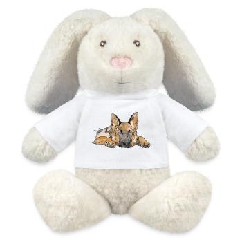 Chien de berger - Lapin en peluche recyclé MiniFeet® Crème - blanc - Devant